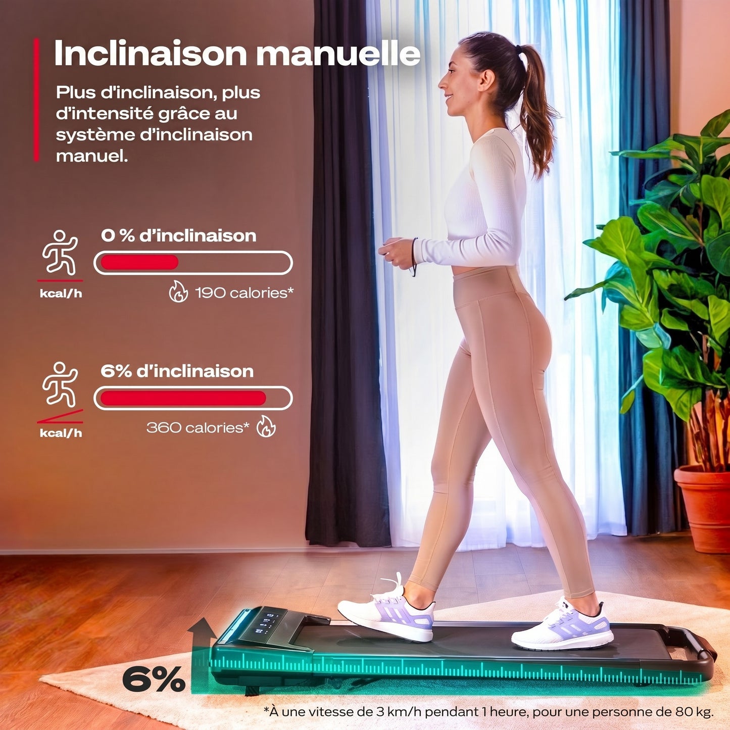 Tapis de course 2-en-1 Lite Mini Plus – 12 km/h – Inclinaison – 12 programmes – Bluetooth