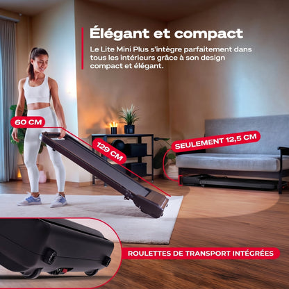 Tapis de course 2-en-1 Lite Mini Plus – 12 km/h – Inclinaison – 12 programmes – Bluetooth