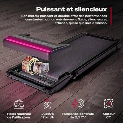 Tapis de course 2-en-1 Lite Mini Plus – 12 km/h – Inclinaison – 12 programmes – Bluetooth