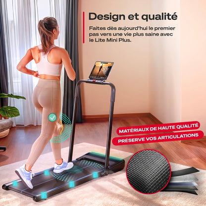 Tapis de course 2-en-1 Lite Mini Plus – 12 km/h – Inclinaison – 12 programmes – Bluetooth