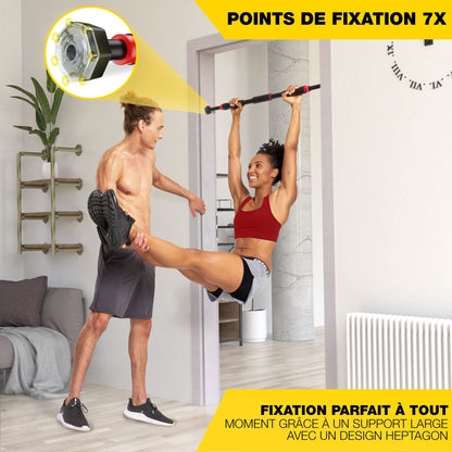 Barre de Traction Porte Homefit IronLift – Sans Perçage – Réglable 65 à 90 cm – Charge Max. 150 kg