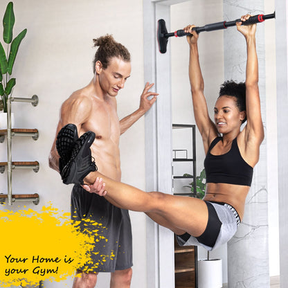 Barre de Traction Porte Homefit PowerGrip – Sans Perçage – Réglable 65 à 90 cm – Poignées Antidérapantes – 150 kg