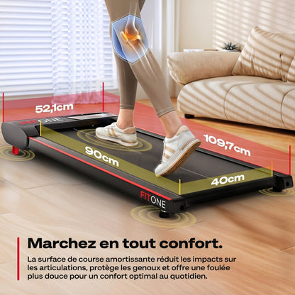 Tapis de marche FitOne – 6 km/h – Inclinaison 9 % – 4 programmes – Bluetooth
