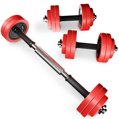 Kit Haltères Réglables Homefit Titan 20 kg – 2 en 1 Haltères + Barre – Disques en Fonte – Poignées Antidérapantes