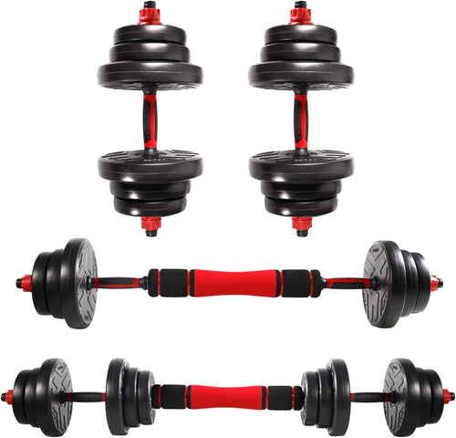 Haltères Réglables Homefit DualFlex 20 ou 40 kg – 2 en 1 avec Barre – Poids Ajustables – Poignées Antidérapantes