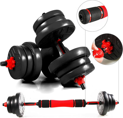 Haltères Réglables Homefit DualFlex 20 ou 40 kg – 2 en 1 avec Barre – Poids Ajustables – Poignées Antidérapantes