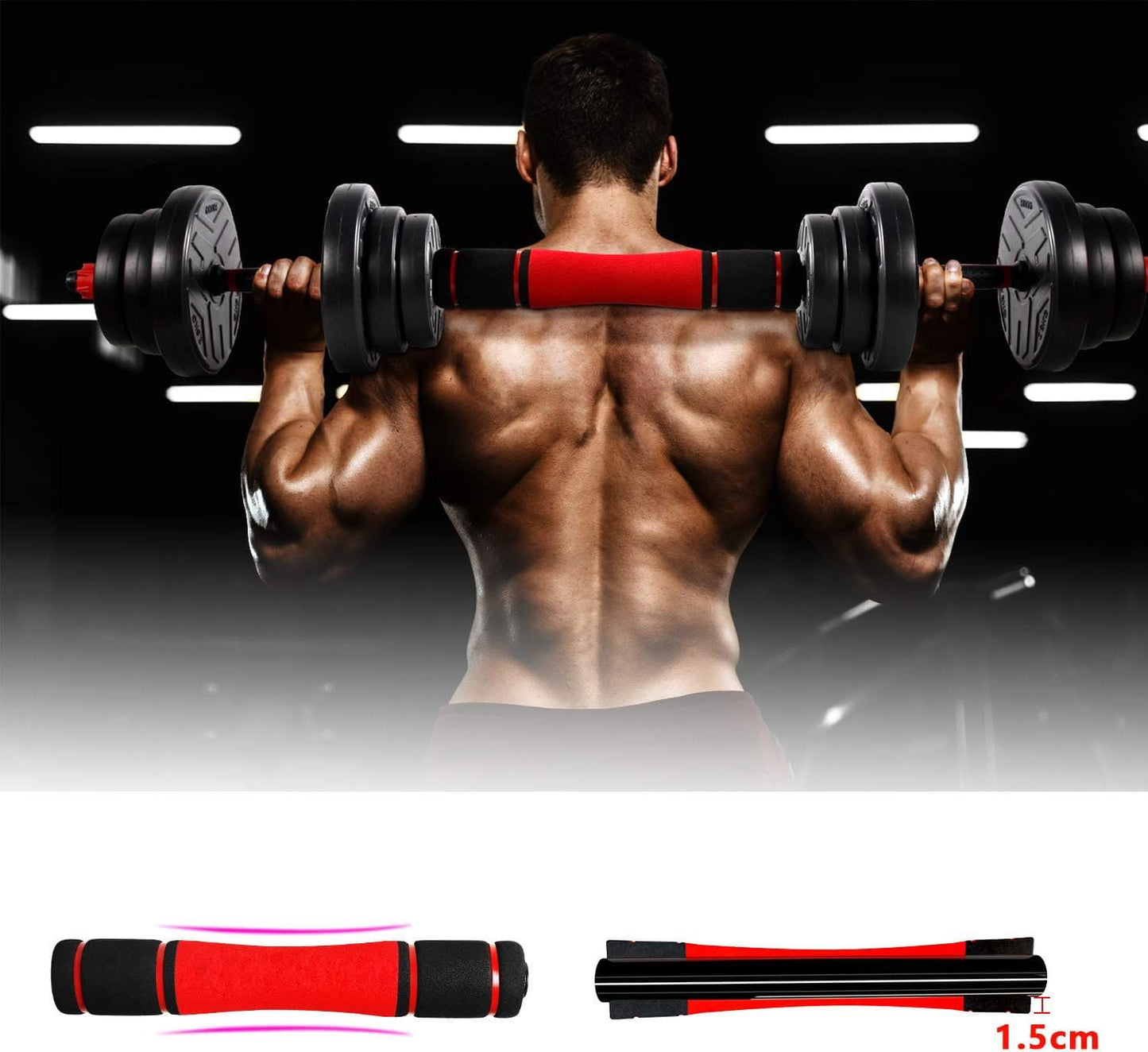 Haltères Réglables Homefit DualFlex 20 ou 40 kg – 2 en 1 avec Barre – Poids Ajustables – Poignées Antidérapantes