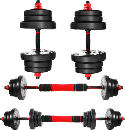 Haltères Réglables Homefit DualFlex 20 ou 40 kg – 2 en 1 avec Barre – Poids Ajustables – Poignées Antidérapantes