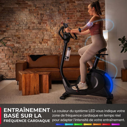 Vélo d’Appartement Homefit PulseFit – 24 Niveaux – Bluetooth – Support Tablette 360° – Charge Max. 120 kg