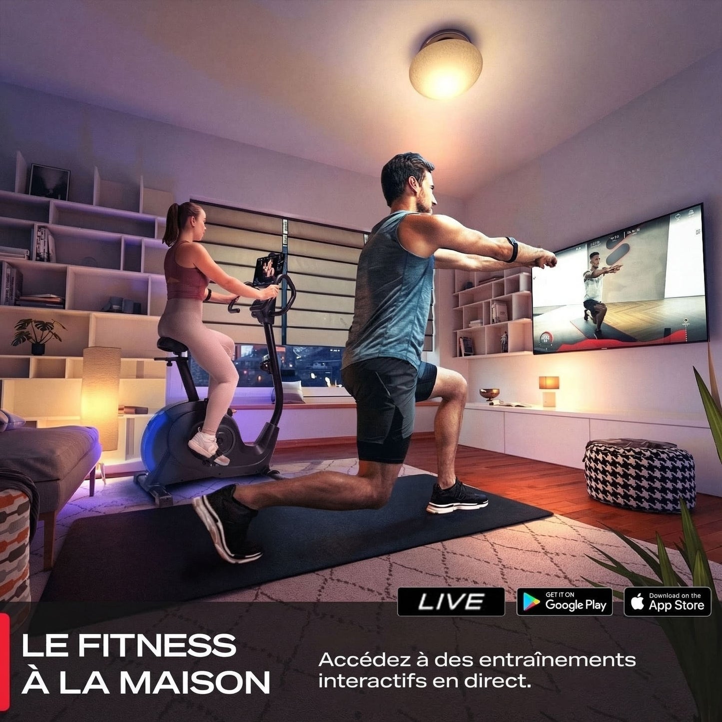Vélo d’Appartement Homefit PulseFit – 24 Niveaux – Bluetooth – Support Tablette 360° – Charge Max. 120 kg