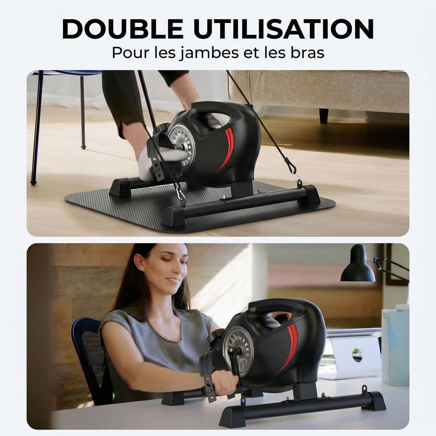 Pédalier d’Appartement Homefit Mini – 16 Niveaux de Résistance – Écran LCD – Bandes Élastiques – Compact