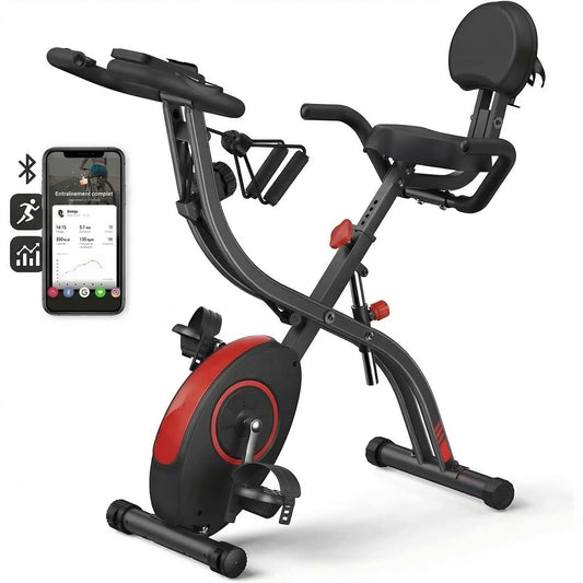 Vélo d’Appartement Homefit ProFit Duo+ – 16 Niveaux – Bluetooth – Entraînement 4-en-1 – Charge Max. 127 kg