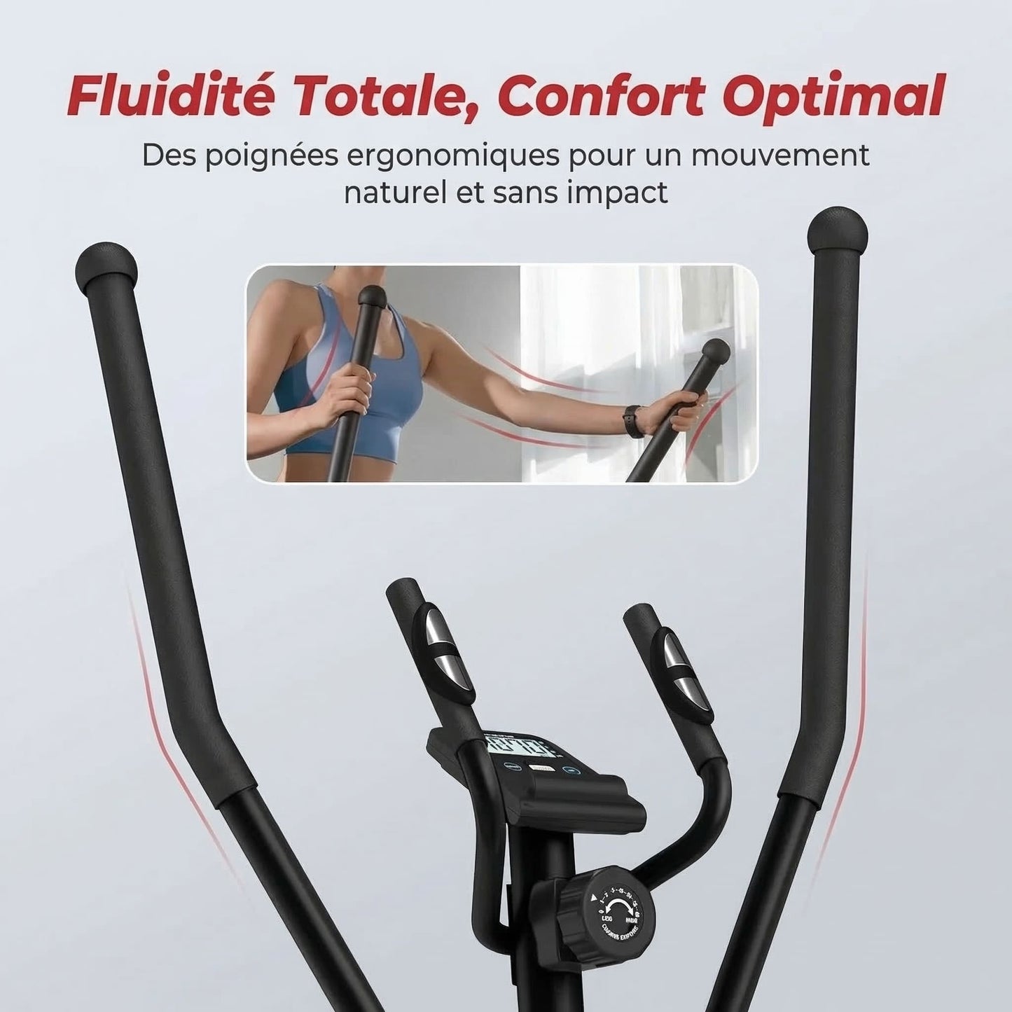Vélo Elliptique Homefit EvoQuiet – 16 Niveaux – Foulée 21" – Écran LCD – Application Homefit – 120 kg