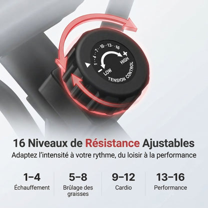 Vélo Elliptique Homefit EvoQuiet – 16 Niveaux – Foulée 21" – Écran LCD – Application Homefit – 120 kg
