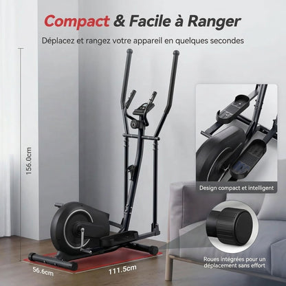 Vélo Elliptique Homefit EvoQuiet – 16 Niveaux – Foulée 21" – Écran LCD – Application Homefit – 120 kg