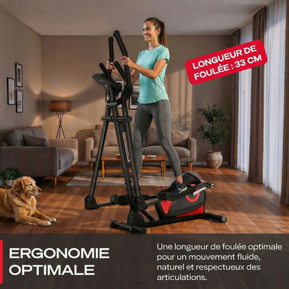 Vélo Elliptique Homefit Stride – 8 Niveaux de Résistance – Bluetooth – Écran LCD – Charge Max. 120 kg