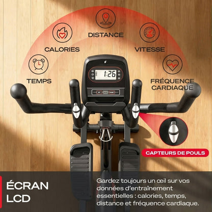 Vélo Elliptique Homefit Stride – 8 Niveaux de Résistance – Bluetooth – Écran LCD – Charge Max. 120 kg