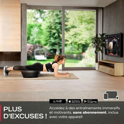 Plateforme vibrante Homefit – 180 niveaux – 7 programmes – 200 W – Télécommande
