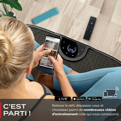 Plateforme vibrante Homefit – 180 niveaux – 7 programmes – 200 W – Télécommande