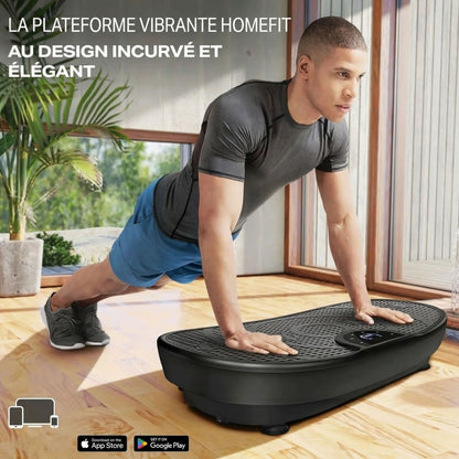 Plateforme vibrante Homefit – 180 niveaux – 7 programmes – 200 W – Télécommande
