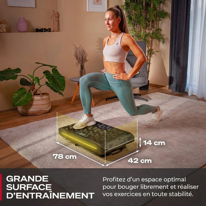 Plateforme vibrante CoreVibe – 99 niveaux – 200 W – Bluetooth – Télécommande