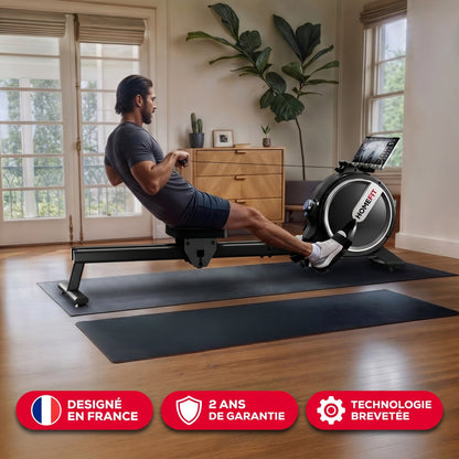 Rameur Magnétique Homefit Rower Pro – 32 Niveaux – Écran LED – Bluetooth – Charge Max. 150 kg