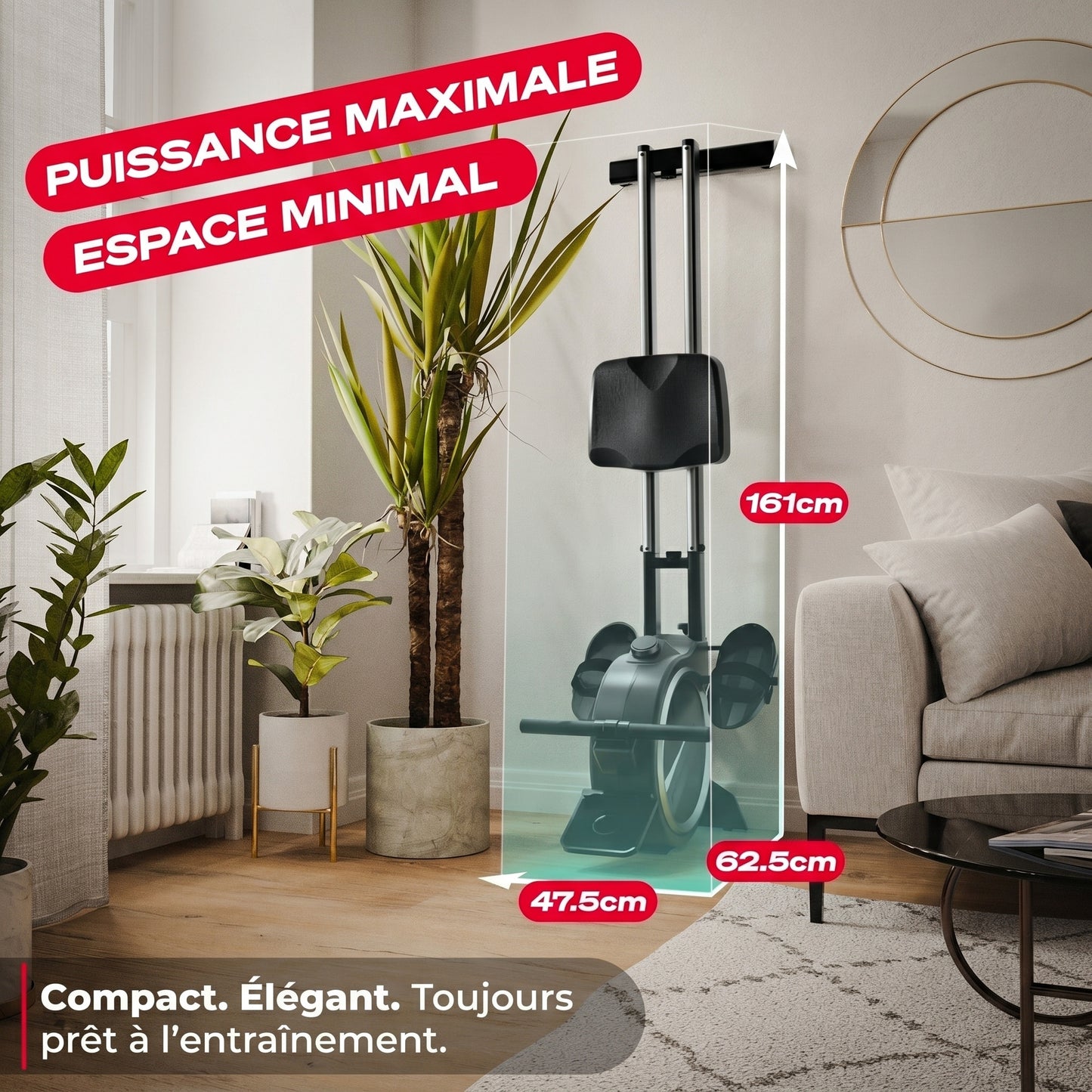 Rameur Magnétique Homefit Rower Pro – 32 Niveaux – Écran LED – Bluetooth – Charge Max. 150 kg