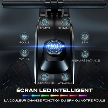 Rameur Magnétique Homefit Rower Pro – 32 Niveaux – Écran LED – Bluetooth – Charge Max. 150 kg