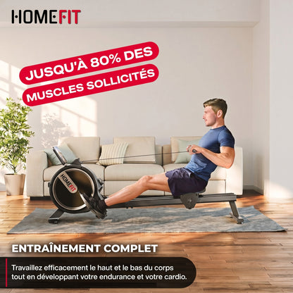 Rameur Magnétique Homefit Rower Pro – 32 Niveaux – Écran LED – Bluetooth – Charge Max. 150 kg