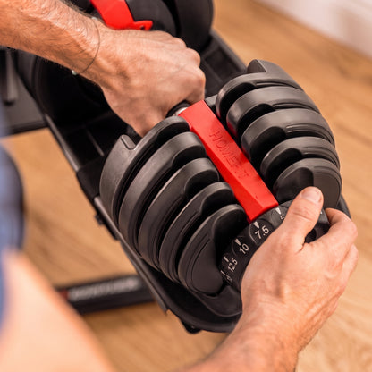 Haltère Réglable Homefit 2 à 24 kg – 15 Niveaux de Poids – Réglage Rapide – Base Incluse