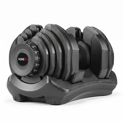 Haltère Réglable Homefit IronFlex 4,5 à 40,8 kg – 17 Niveaux de Poids – Réglage Rapide – Socle Inclus