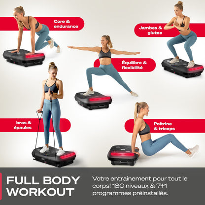 Plateforme vibrante FitPro 4D – 2 moteurs 2×200 W – 4 programmes – Bluetooth