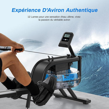 Rameur à Eau Homefit RowMaster – Réservoir 15 L – Bluetooth – Écran LED – Charge Max. 150 kg