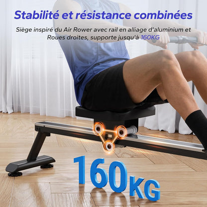 Rameur à Eau Homefit WaterFlow – Réservoir 15 L Incliné à 45° – Bluetooth – Charge Max. 150 kg