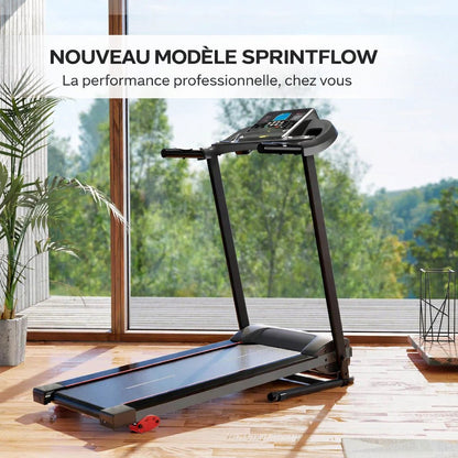 Tapis de course SprintFlow – 10 km/h – 12+1 programmes – Bluetooth – Autolubrifiant