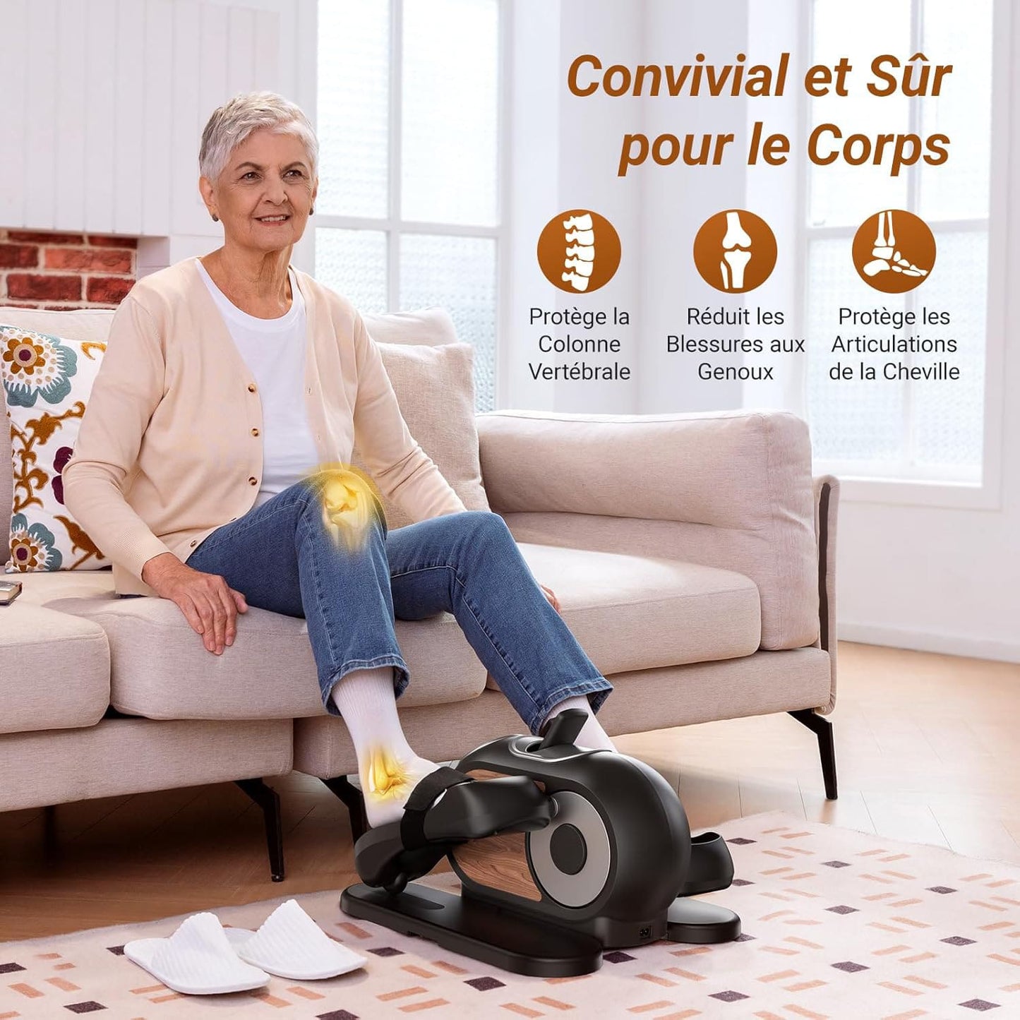 Vélo Elliptique Mini Homefit – 12 Niveaux – Télécommande – Écran LCD – Modes Auto & Manuel – Compact