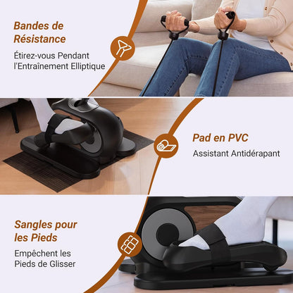 Vélo Elliptique Mini Homefit – 12 Niveaux – Télécommande – Écran LCD – Modes Auto & Manuel – Compact