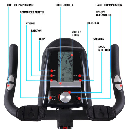 Vélo d’Appartement Homefit SpeedPro – 25 kg d’Inertie – Kinomap – Support Tablette – 150 kg
